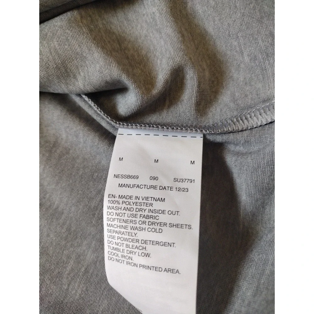 Nike Swim Top Men M Gray Dri-Fit UPF 40+‎ Hooded Athletic Logo Long Sleeves